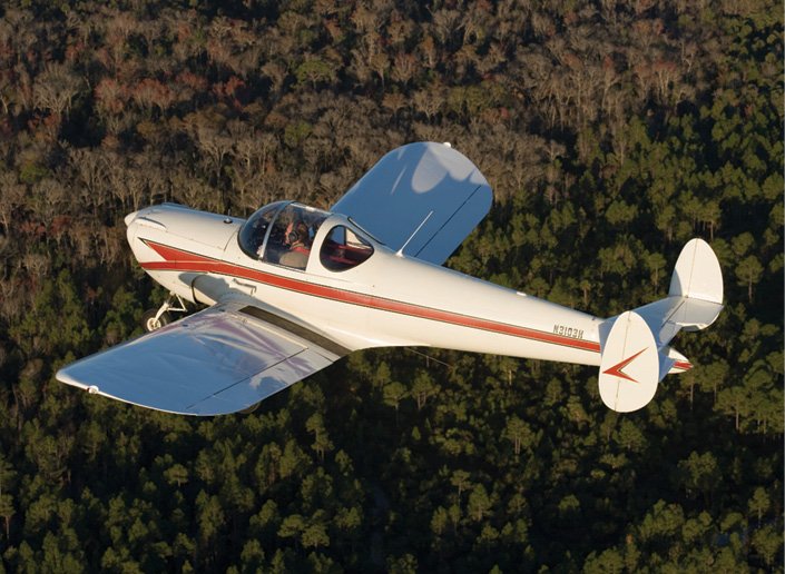ERCO Ercoupe 415C budget two-seat airplane on taxiway