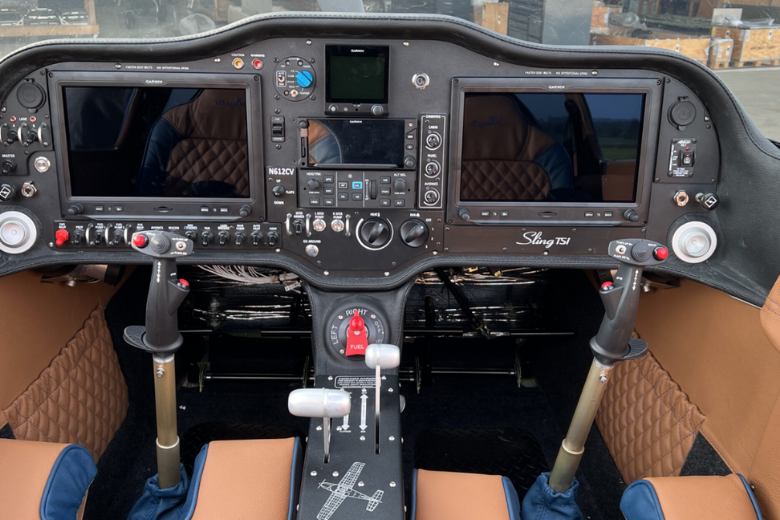 view of Glass cockpit of Sling Aircraft with its controls